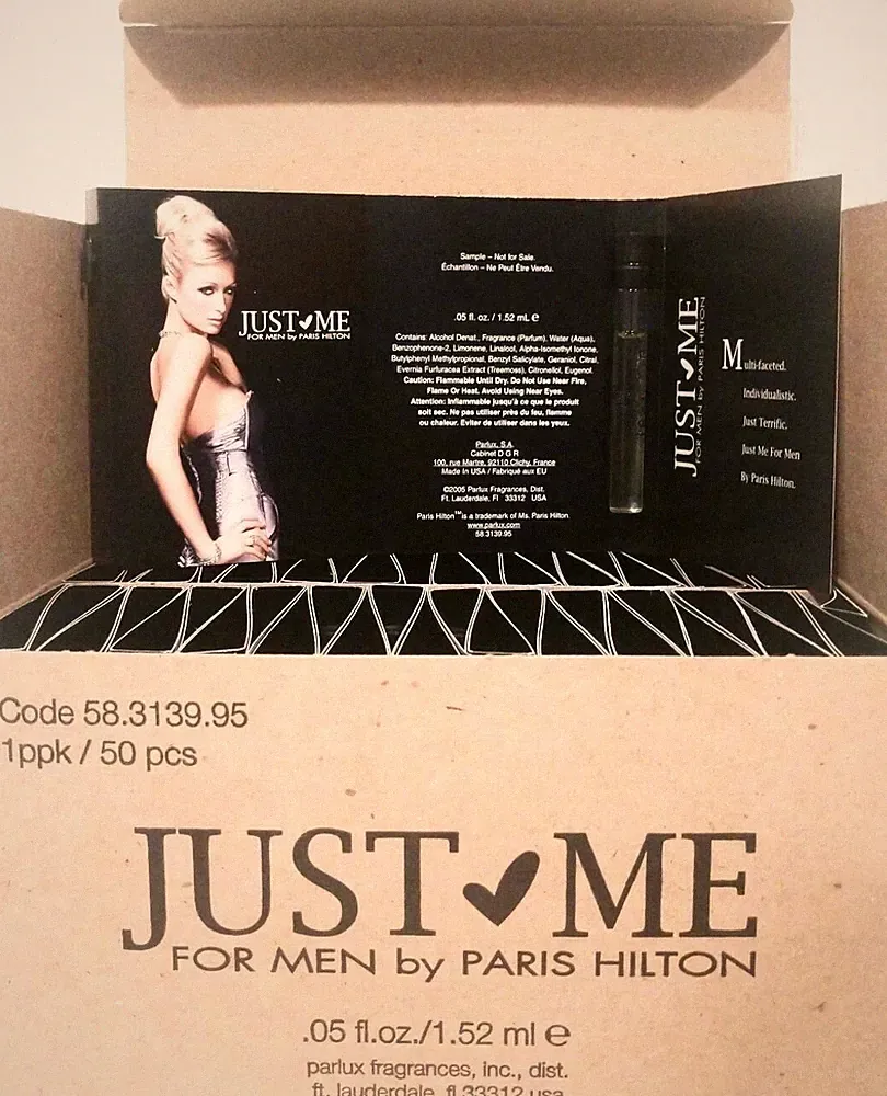 JUST ME BY PARIS HILTON FOR MEN EAU DE TOILETTE 1.52 ml EACH BOX OF 50 CARDED