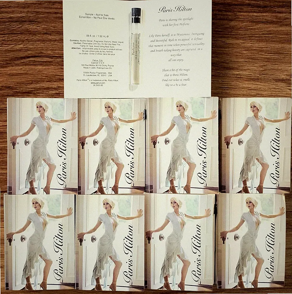 (LOT OF 9) Fashion PARIS HILTON Perfume Sample Vials DEBUT First Fragrance 2004