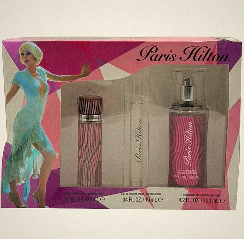 Paris Hilton 3 PC Set for Women-1.0 oz EDP Sp+.34 EDP Spray+4.2 oz Body Mist