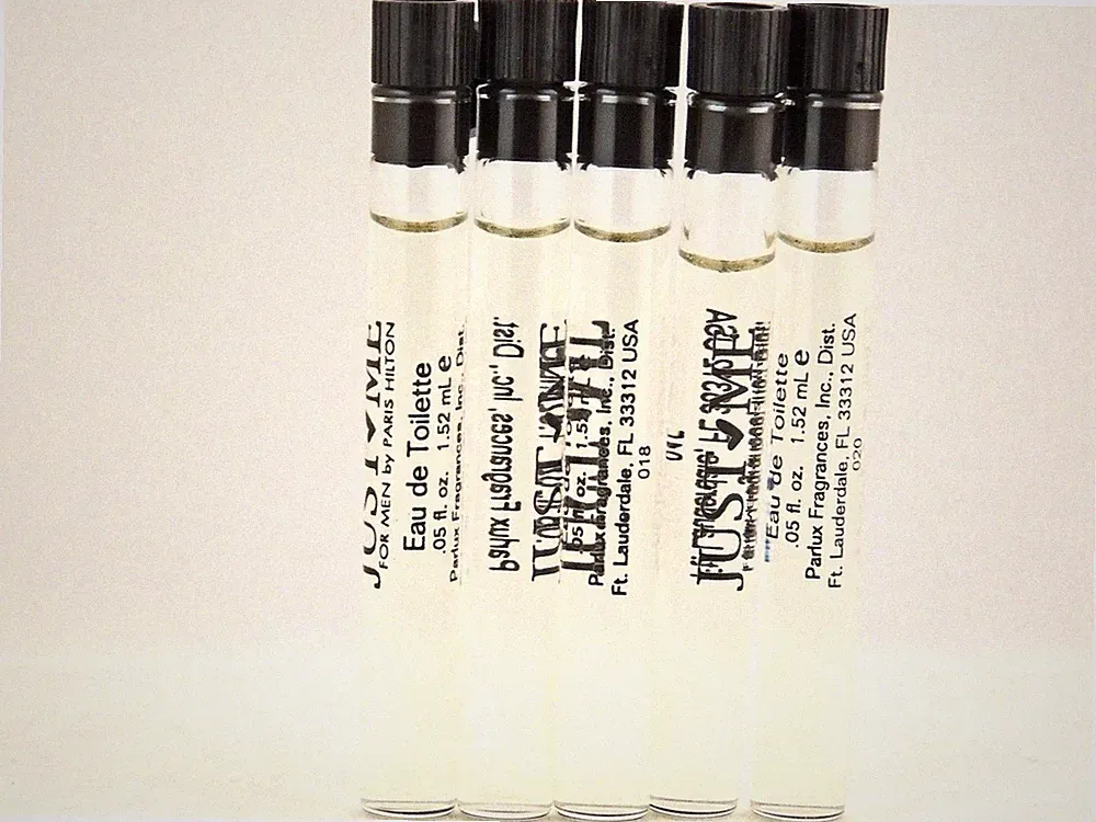 PARIS HILTON JUST ME EDT MEN 1.52ml .05fl oz x 5 COLOGNE SAMPLES